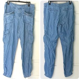 New York & Company Pants - Chambray Joggers Cargo Pants 8 Blue New York & Company Pants - Chambray Joggers Cargo Pants 8 Blue