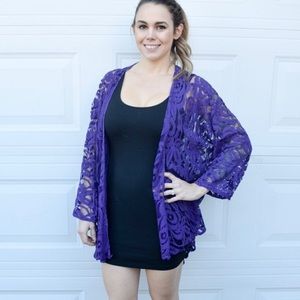 Lularoe lace kimono - L