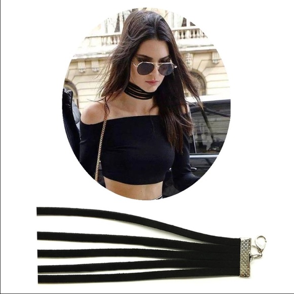 2/$10! Black Velvet 5-Tier Choker - Picture 3 of 3