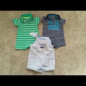 Carters boys 18 month summer rompers