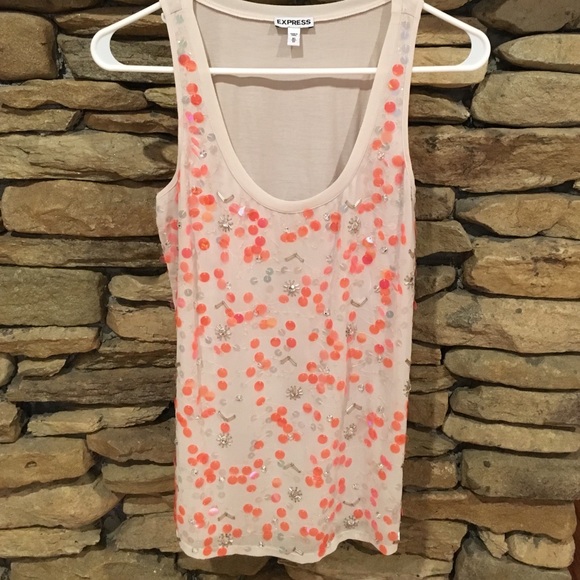 Embroidered/sequin tank top