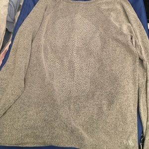 Victoria's Secret PINK Skull sweater gray Large