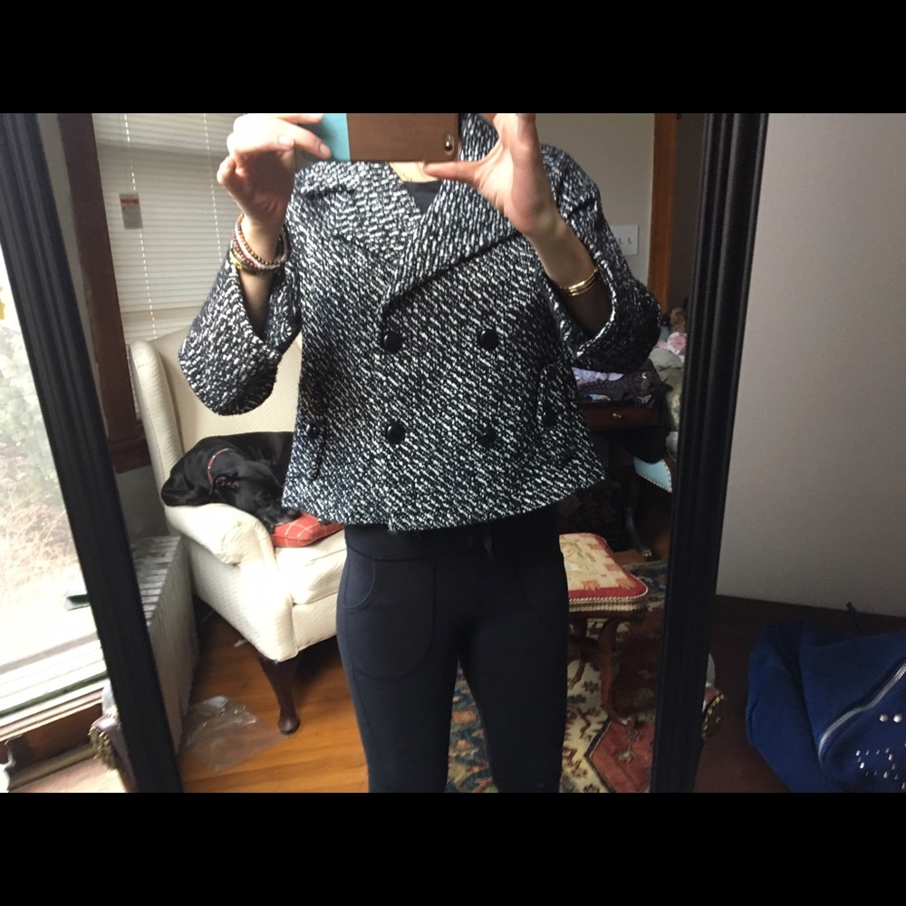 Talbots cropped wool blend jacket