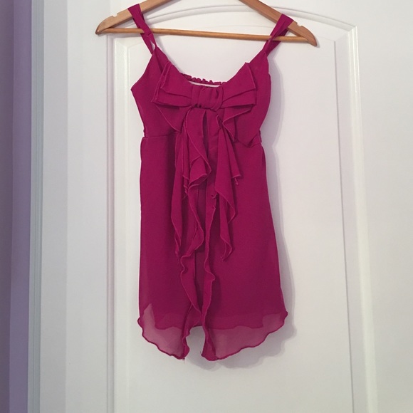 Purple/Pink Bow Front Top - Picture 1 of 1