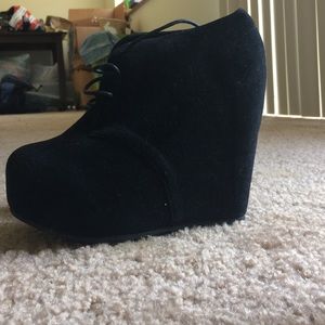 Black lace up booties