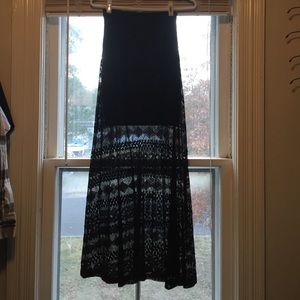 NWT H&M lace maxi skirt with attached mini