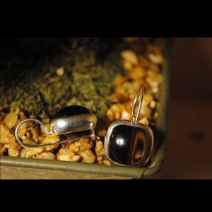 Vintage Sterling silver single drop earrings