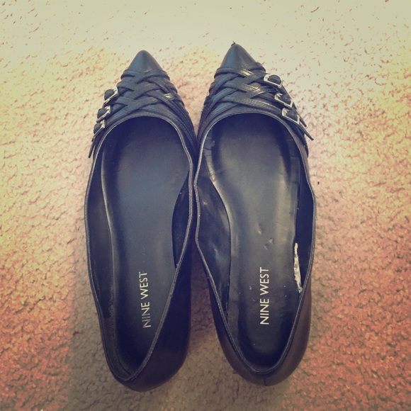 Nine West leather flats, size 8.5