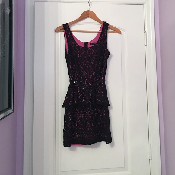 Black & Pink lace A-lime dress