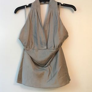 Express silver silk halter top