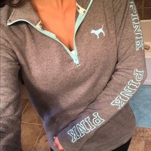 Pink Victoria's Secret half zip sweater