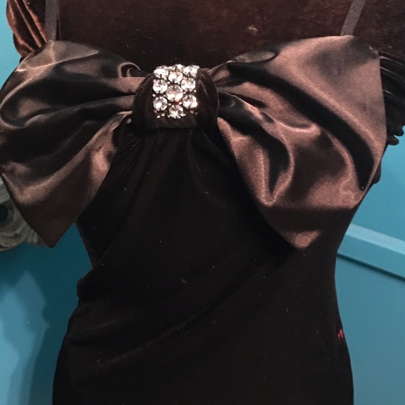 Big bow velvet mini dress - Picture 4 of 4