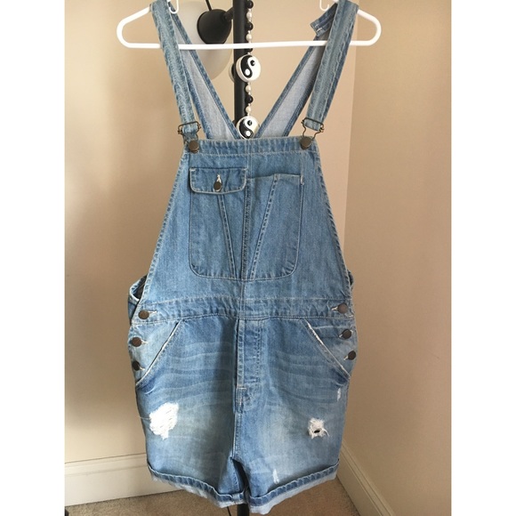 Zara Denim Overall Shorts