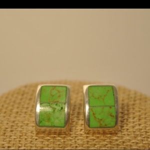 Vintage sterling silver and gaspeite earrings