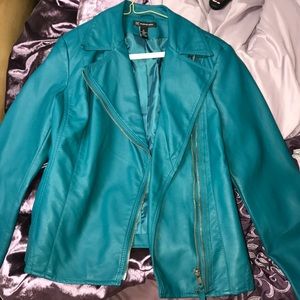 Turquoise SPRING leather jacket🌸