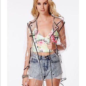 90's style Clear Plastic Raincoat