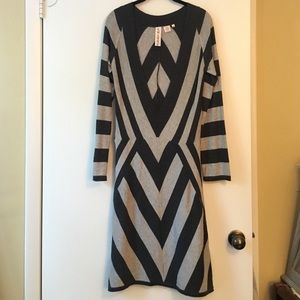 Twiggy sweater dress in charcoal and grey