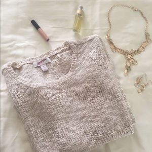 NWOT Arizona Camel Pullover lace hem sweater S M