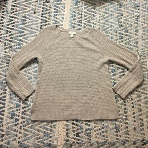 Loft super soft herringbone knit sweater stone