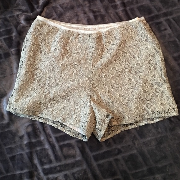 Gold lace holiday dress shorts