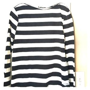 Black and white striped long sleeve top