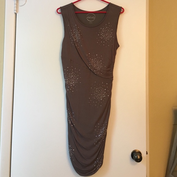 INC International Concepts taupe sleeveless dress
