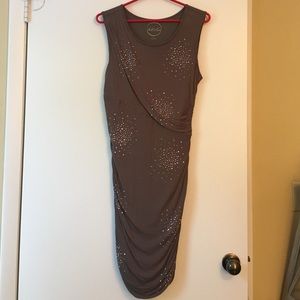 INC International Concepts taupe sleeveless dress