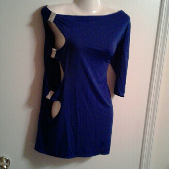 Sexy 1 sleeve mini dress with a FREE g-string