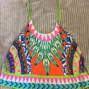 Green colorful crop top