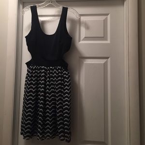 Navy blue and white dress