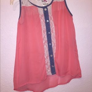 Sheer pink tank top