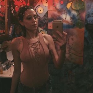 Vegan Suede Tie-Up Body Suit