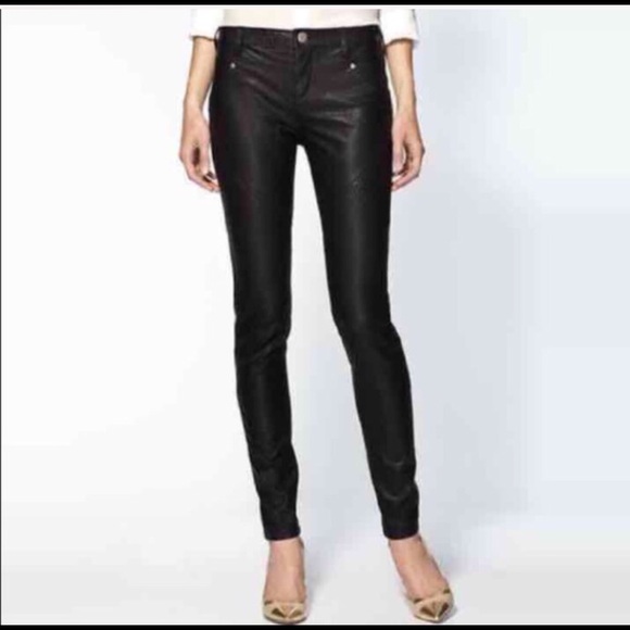 Free People Leather Skinnies