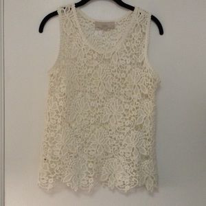 LOFT Lace Cotton Top