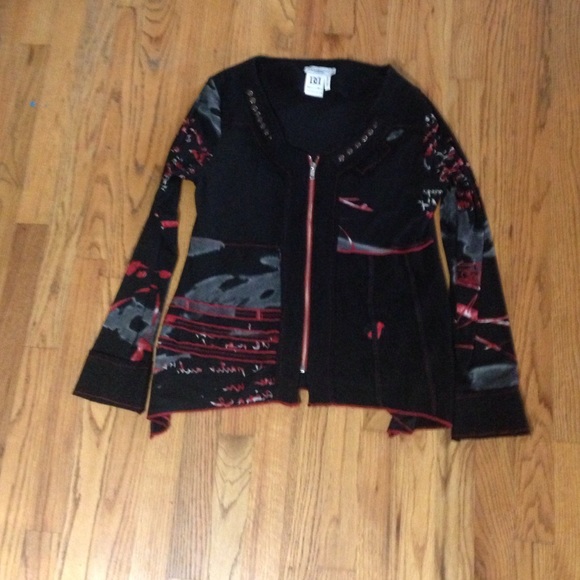 Dzhavael couture xl zip up blouse.