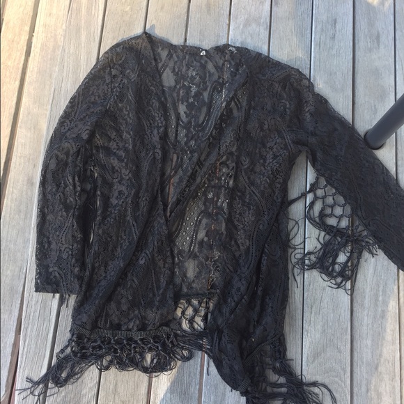 Black lace kimono