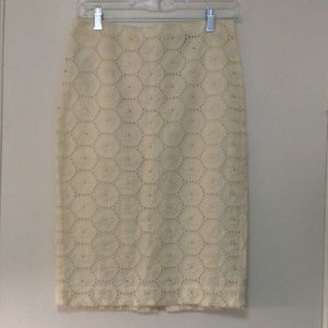 Eyelet Pencil Skirt