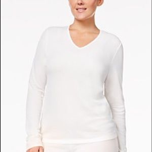Cuddl Duds for Charter Club White V-Neck