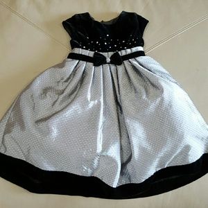 Girls Velvet Satiny Dress