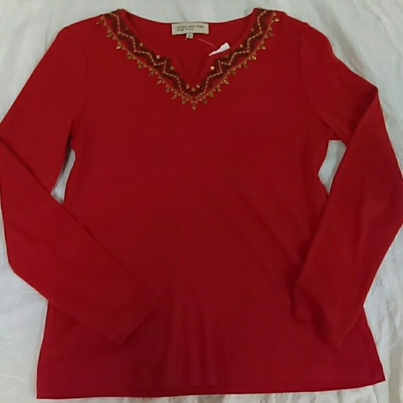Jones New York Pumpkin Top Sz. PS - Picture 1 of 3