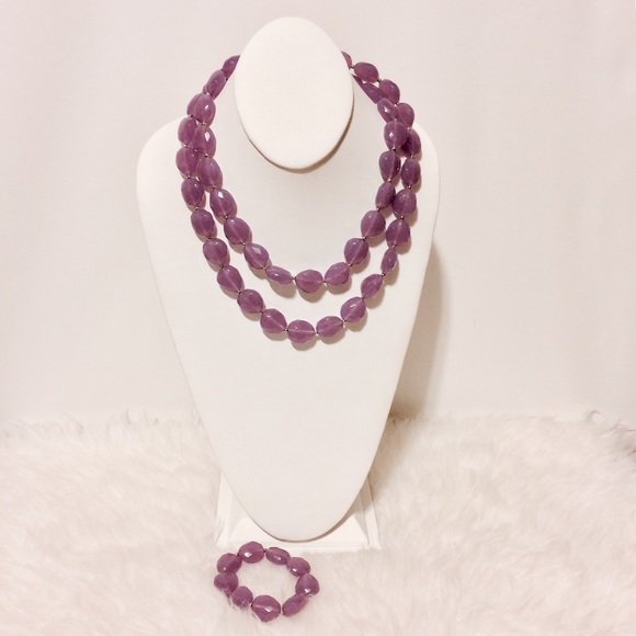 Lilac Necklace & Bracelet Set