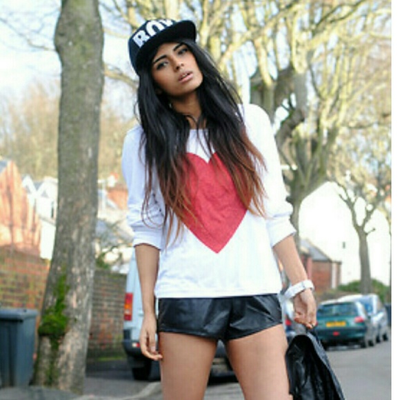 Wildfox Red Glitter Heart Jumper/Sweater - Picture 3 of 4