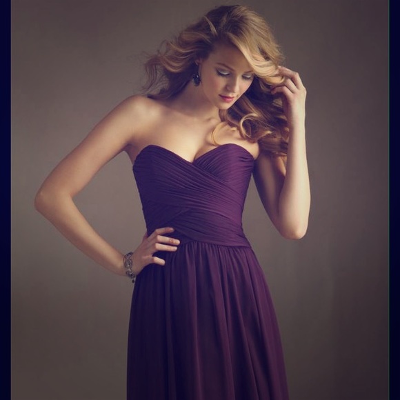 Chiffon Eggplant bridesmaid/prom dress