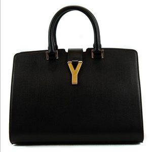 YSL Saint Laurent Tweed Leather Shoulder Bag