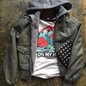 Hooded Leather Jacket