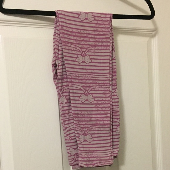 BNWT LuLaRoe leggings OS pink and white bows