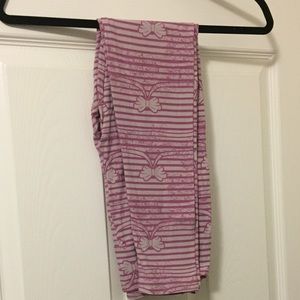 BNWT LuLaRoe leggings OS pink and white bows