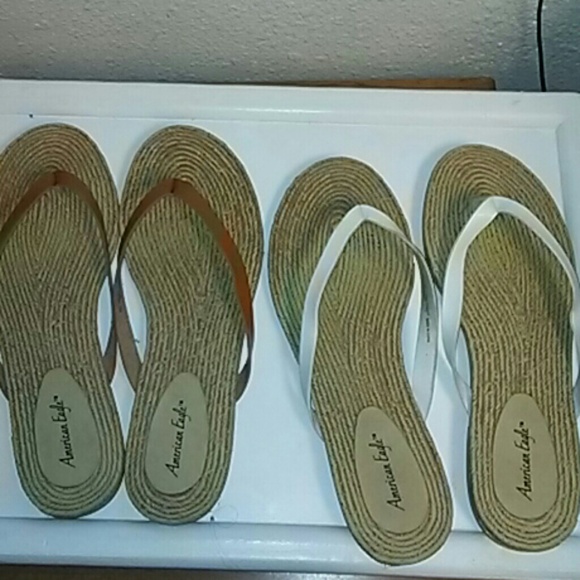 Two pairs of american eagle sandals