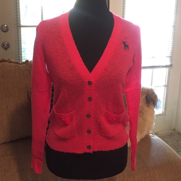 Abercrombie & Fitch V-Neck Fuchsia Sweater - Picture 1 of 4
