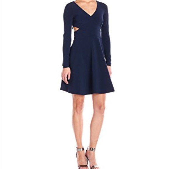 halston heritage navy dress
